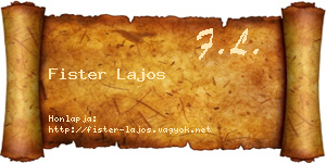 Fister Lajos névjegykártya