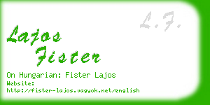 lajos fister business card